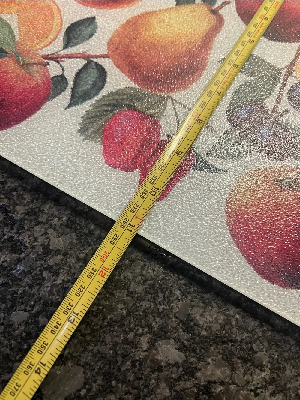 11x15 Vintage Tempered Glass Counter Saver or cutting board.  PERFECT FALL DECOR